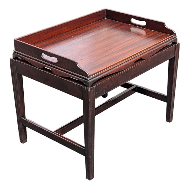 Late 19th Century English Mahogany Butler’s Tray Top Table For Sale