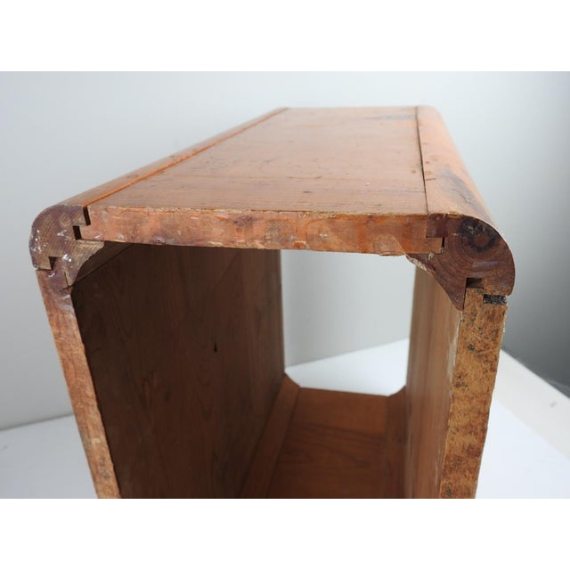 Wood Small Curved Edge Mid 20th Century Pine Side Table For Sale - Image 7 of 9