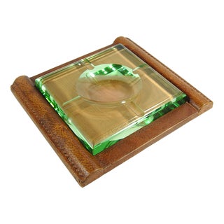Art Deco Glass Ashtray from Saint Gobain Cristall, 1930s, Set of 2 For Sale