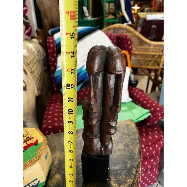 Wooden Vintage Hand Carved Totem Style Sculpture For Sale - Image 4 of 8
