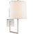 Barbara Barry for Visual Comfort Signature Aspect Large Articulating Sconce in Polished Nickel with Ivory Linen Shade For Sale