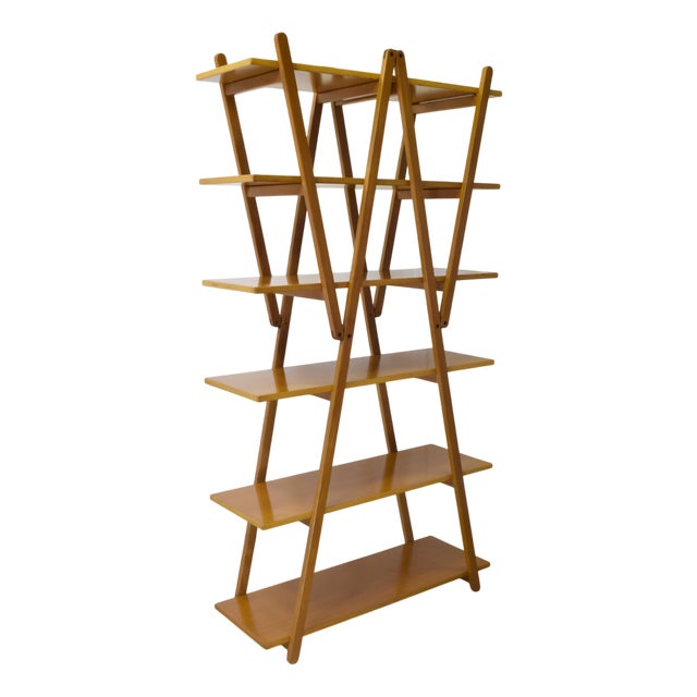 Bookcase in Beech with Matt Finish by Vico Magistretti for Cassina, 1980s For Sale