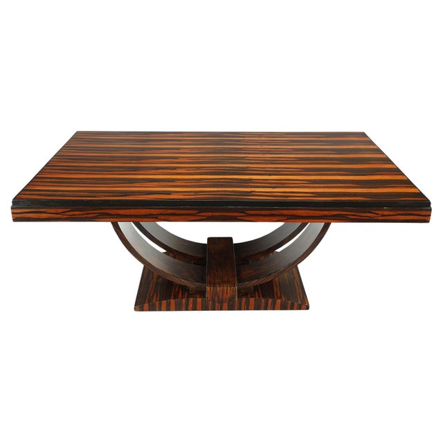 Art Deco Rectangular Dining Table in Macassard Ebony Veneer, 1940s For Sale - Image 14 of 14