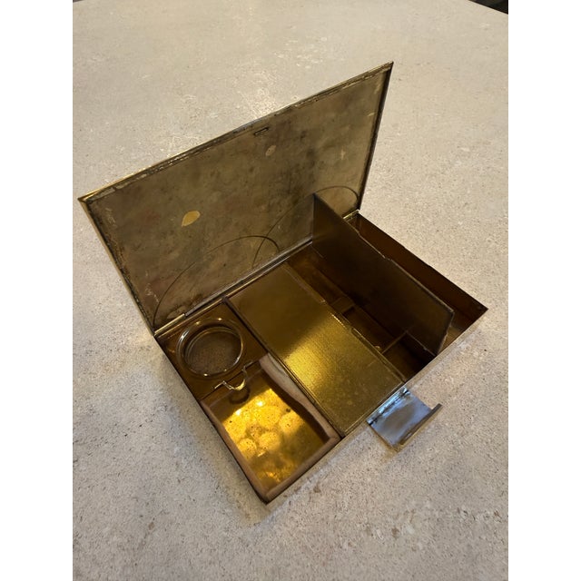 Brass Multi Compartment Brass Box For Sale - Image 8 of 9