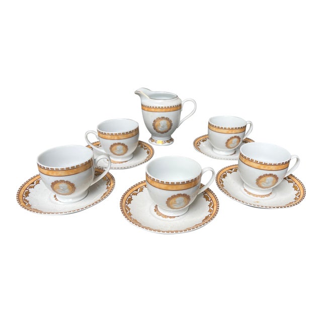 Vintage Bavarian Design Tea Set - Set of 11 For Sale