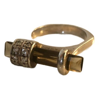 Abstract Smoky Topaz Sterling Ring (Size 9) For Sale