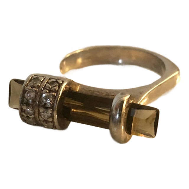 Abstract Smoky Topaz Sterling Ring (Size 9) For Sale