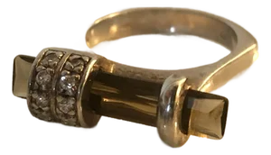 Abstract Smoky Topaz Sterling Ring (Size 9)
