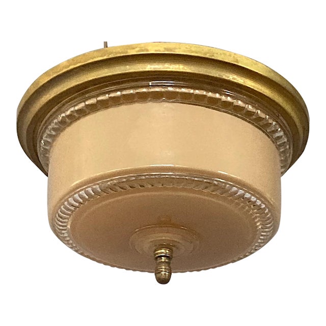 1920s or 30s or 40s Flush Mount Fixture Art Deco for a Small Room, Closet, Etc. Super Condition! For Sale