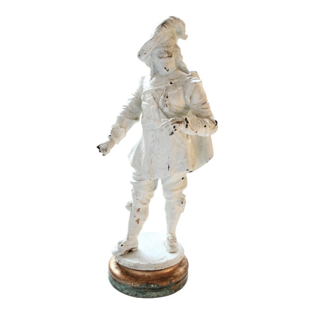 Late 19thC. English Renaissance Regency Gentleman/Cast Iron, Gilded Gold For Sale