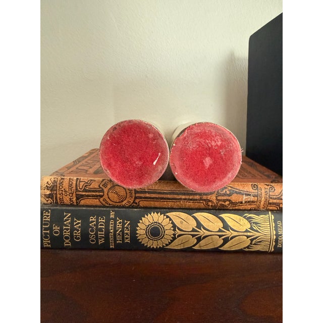 Elevate your décor with this stunning pair of vintage solid brass candlestick holders. Expertly crafted with a beautifully...