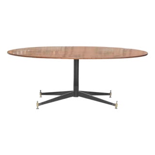 Vintage Table in Wood and Brass by Ignazio Gardella, Italy, 1970s For Sale
