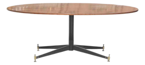 Vintage Table in Wood and Brass by Ignazio Gardella, Italy, 1970s