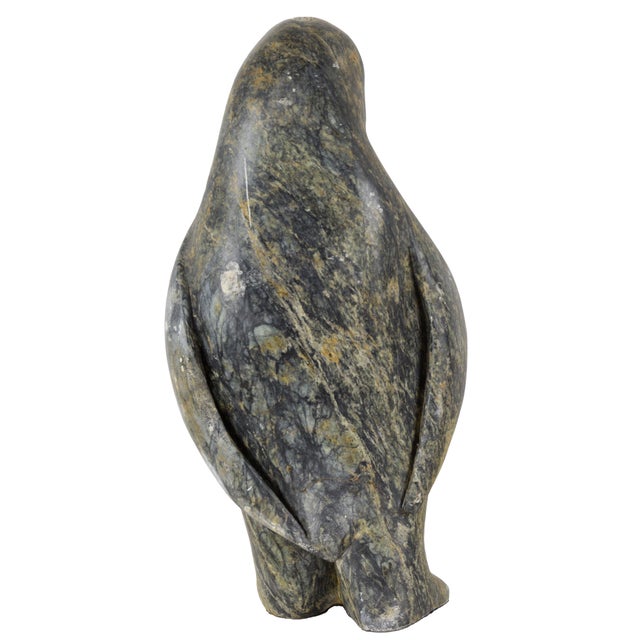 Stone "Penguin" - Steatite Stone Hand Carved Sculpture, St. Lawrence Island Eskimo Art For Sale - Image 7 of 10