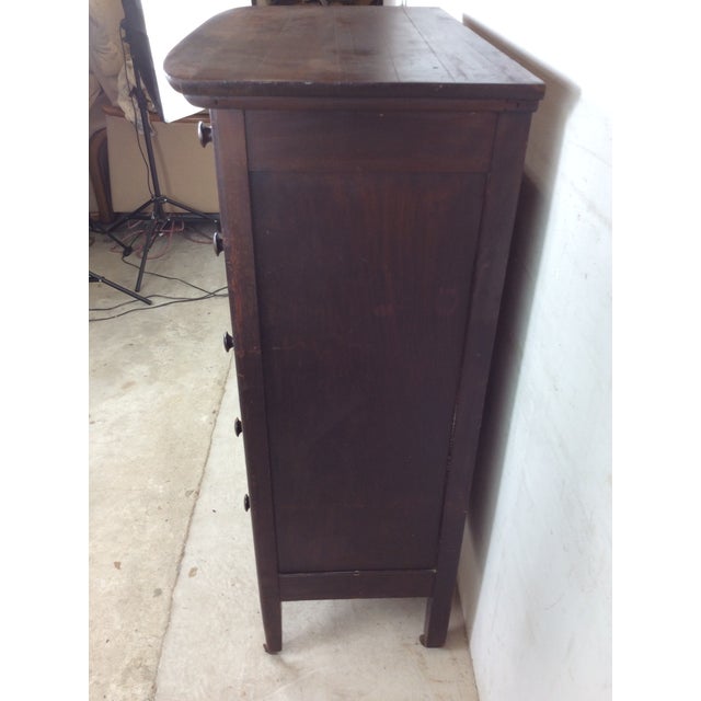 Antique Depression Era Five Drawer Chest With Turned Wood Pulls For Sale - Image 17 of 18