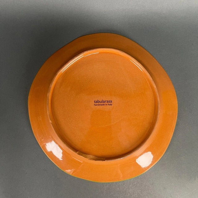 Vintage Hand Painted Tabularasa Rustic Dinner Plate Serving Platter, Italy For Sale In New York - Image 6 of 13