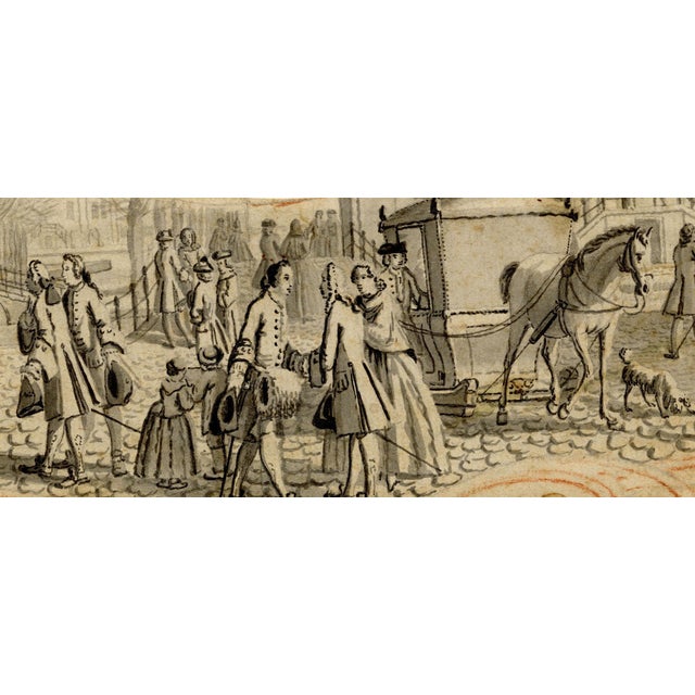An original 18th-century watercolour painting – Attrib. Reinier Vinkeles, Amsterdam Street Scene with Horse Sleigh.This...