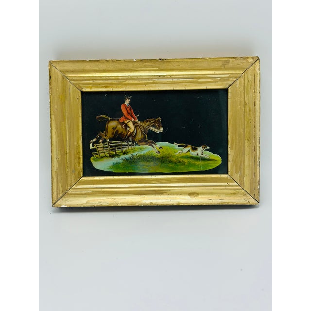 This appears to be a hand-colored die-cut print or lithograph mounted beneath glass, rather than a traditional painting....