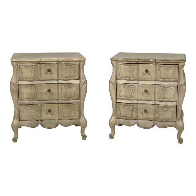 Pair French Modern 3 Drawer Nightstand Chests Chairish