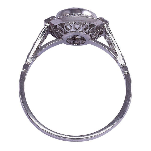 1900-1909 1.33 Carat Center Diamond Platinum Engagement Ring, Size 7.25 For Sale - Image 6 of 7