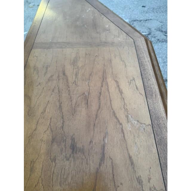 Wood Vintage Drexel Spanish Revival Walnut Credenza With Geometric Panel Doors, 66" For Sale - Image 7 of 12