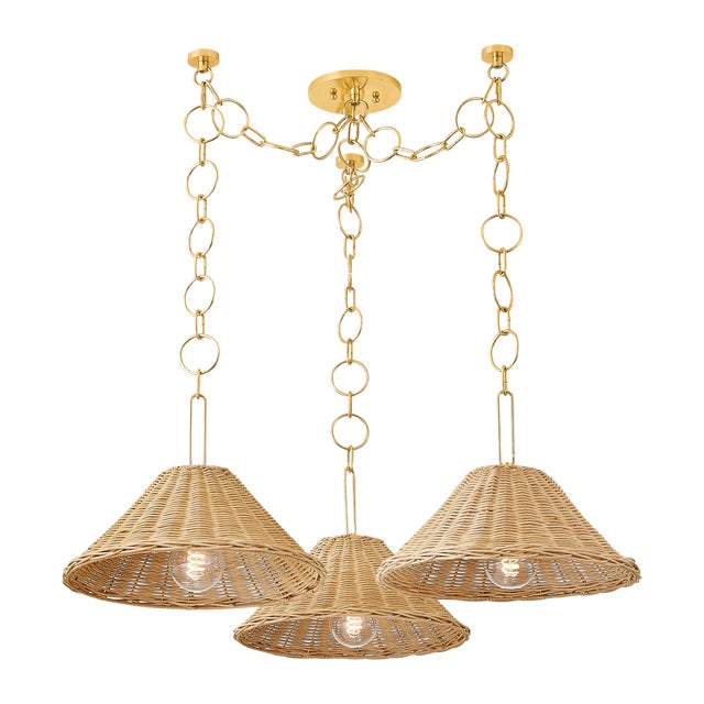 Brass Mitzi Dalia 38.5 in. 3 Light Chandelier in Aged Brass Finish For Sale - Image 8 of 8