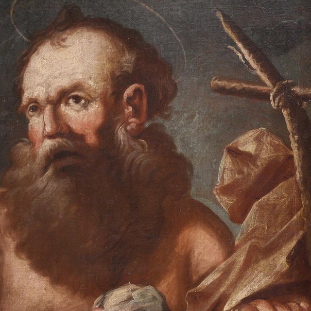 Religious Artist, Penitent Saint Jerome, 1640, Oil on Canvas, Framed For Sale - Image 11 of 15