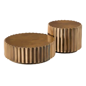 Doris Cast Bronze Multifaceted Coffee Table Set from Fred & Juul, Set of 2