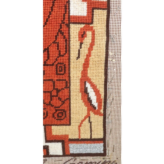 Art Nouveau Deco Style Lady Needlepoint Hanging With Metallic Threading For Sale In Atlanta - Image 6 of 11