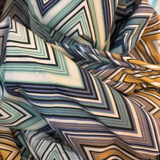 New Missoni Trevor Aqua Blue Queen Duvet Cover & Shams Set Made in Italy For Sale - Image 12 of 13