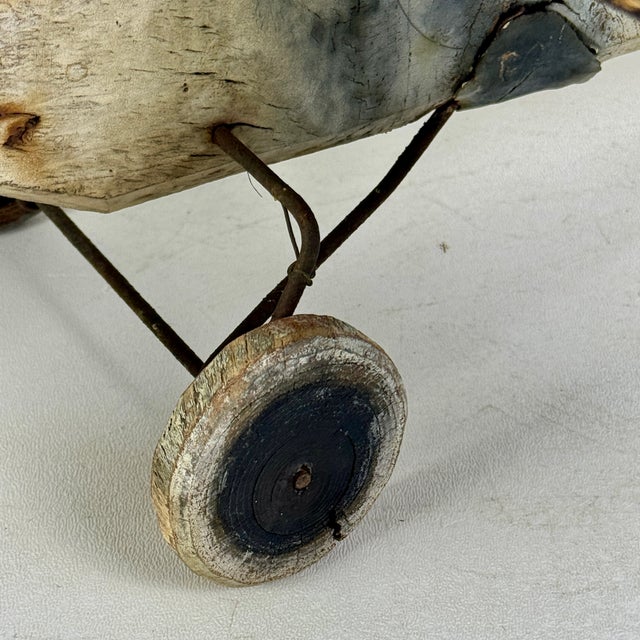 Wood Vintage Primitive Folk Art Handmade Wooden Propeller Airplane, Home Accent Decor For Sale - Image 7 of 13