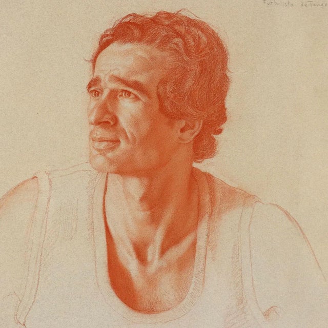 Claudio Bravo Camus, Figurative Drawing, Sanguine on Paper, Framed For Sale - Image 3 of 4