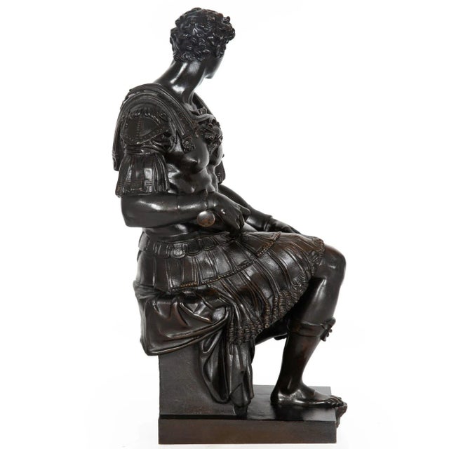 Grand Tour Grand Tour Bronze Sculpture Giuliano De Medici After the Antique, 19th Century For Sale - Image 3 of 12