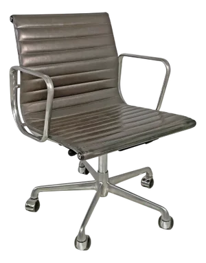 Italian Modern Leather Office Chair by Charles and Ray Eames for ICF, 1970s