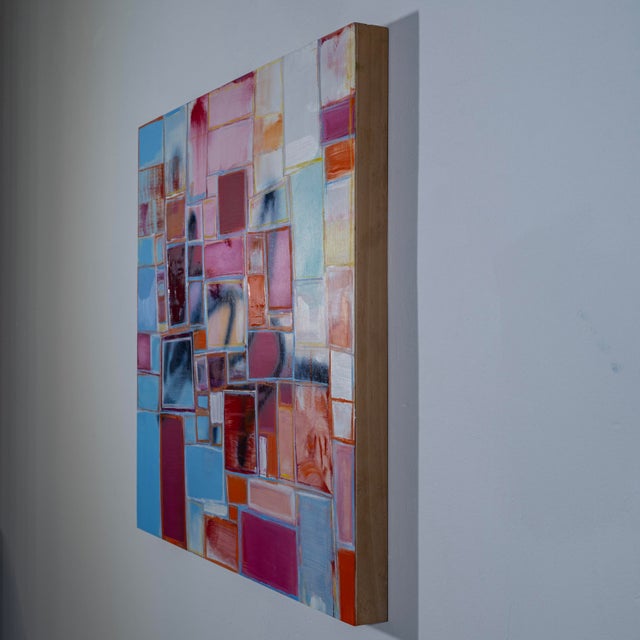 Structure 211 - Oil and Acrylic on Wood Panel by Kymm Swank For Sale - Image 4 of 5