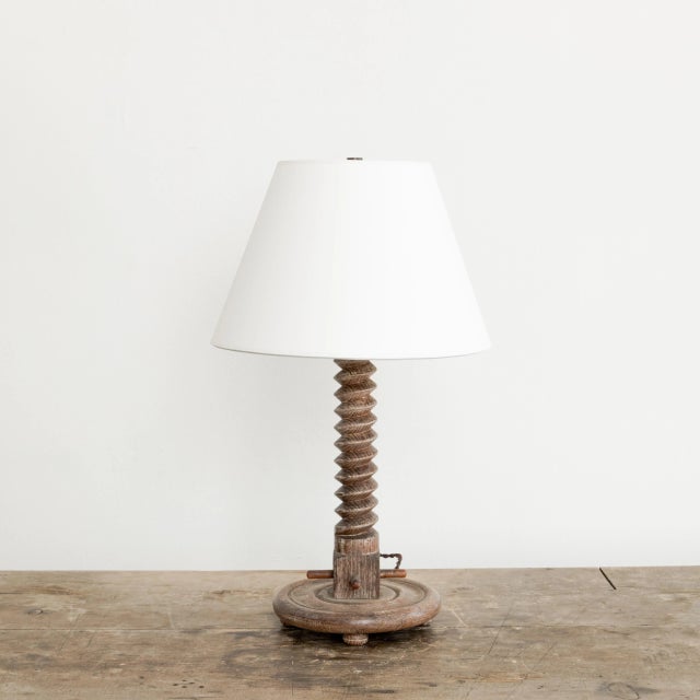 Brown Mid 20th Century Edit Brutalist Twist Table Lamp For Sale - Image 8 of 8