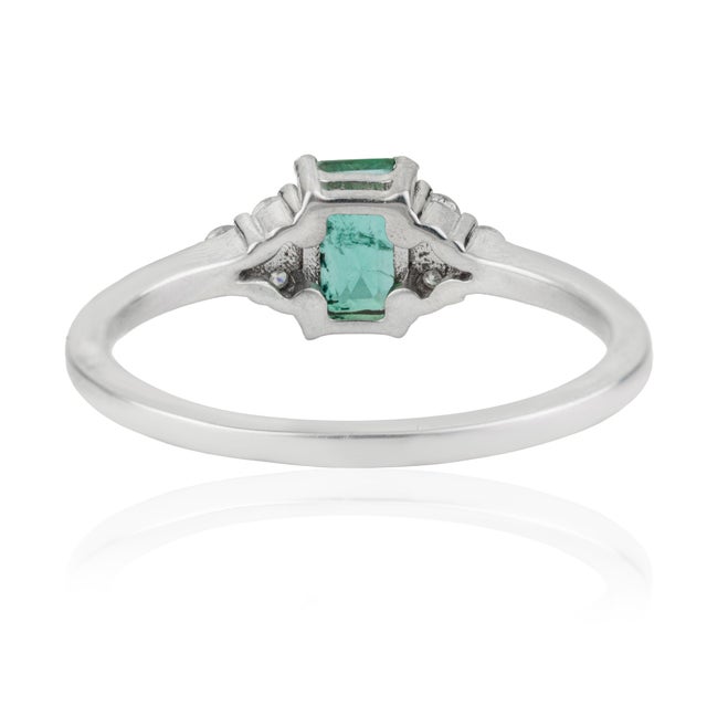 Not Yet Made - Made To Order Certified 0.61 Ct Natural Emerald & Diamond Cluster Ring Size 7.5 - Engagement Gift For Sale - Image 5 of 13