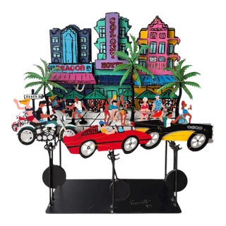 1990s Limited Edition “South Beach Kool” Metal Kinetic Sculpture by Fredrick Prescott, 1st of 60 For Sale