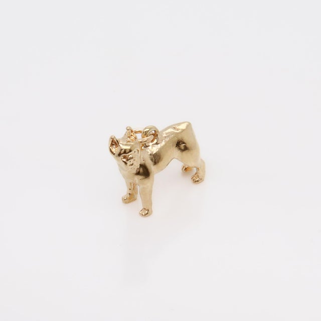Gold Vintage 14k Gold Figural Boxer Dog Charm For Sale - Image 8 of 11