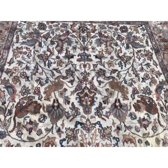 Vintage Pakistani Wool and Silk Rug For Sale - Image 13 of 18