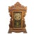 Antique New Haven "Maine Line" 8-Day Striking Stenciled Glass & Wood Case Mantel Clock For Sale