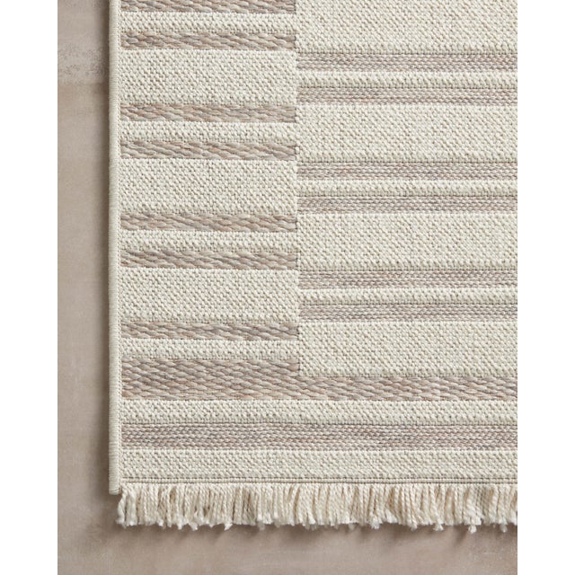 2020s Amber Lewis x Loloi Malibu Ivory / Dove 18" x 18" Sample Rug For Sale - Image 5 of 7