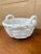 1980s Italian White Ceramic Trompe L’Oeil Woven Basket Cachepot For Sale - Image 4 of 12