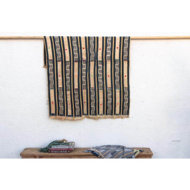 Textile Vintage Baoule African "Camoe Blossom" Ikat Throw For Sale - Image 7 of 7