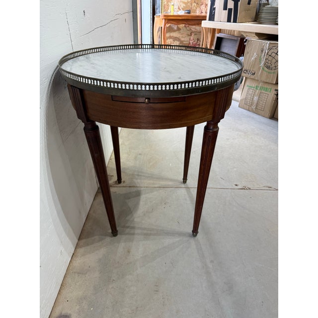 Wood French Antique Louis XVI Mahogany Bouillotte Side Table For Sale - Image 7 of 12