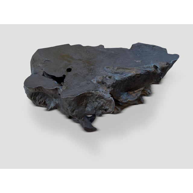 Contemporary Andrianna Shamaris Sculptural Charred Teak Wood Coffee Table or Bench For Sale - Image 3 of 5