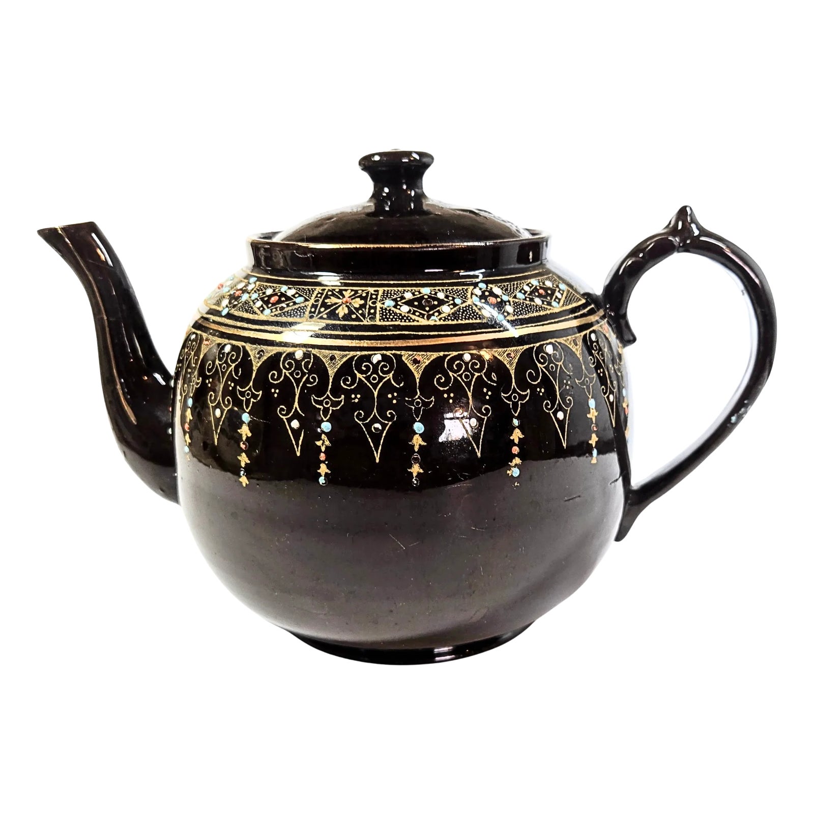 British Colonial Brown Betty Teapot Chairish