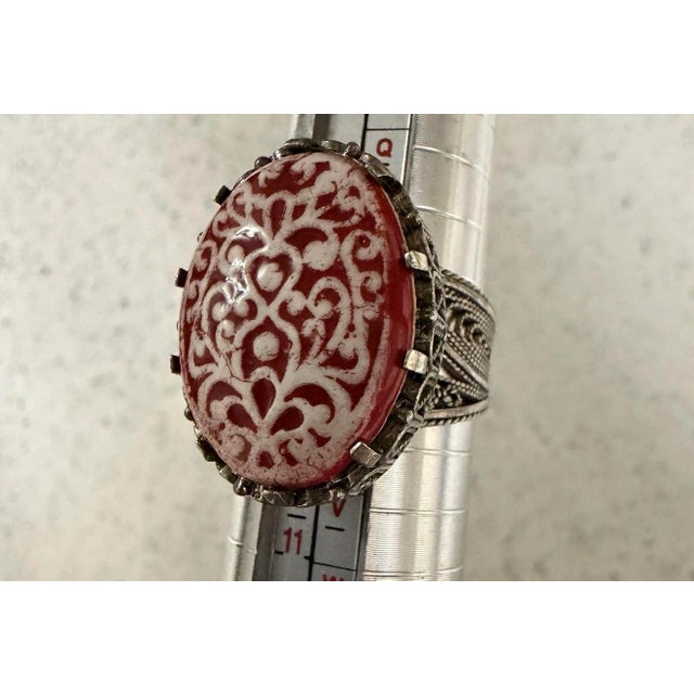 1960s DGS Turkey Sterling Silver Filigree Openwork Ornate Ring Size 10 Rare Signed For Sale In Atlanta - Image 6 of 6
