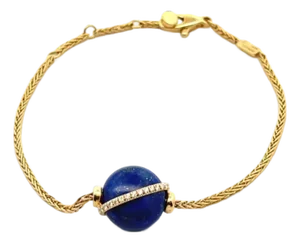 Fred of Paris 18k Yellow Gold Diamond Lapis Baie De Anges Bracelet