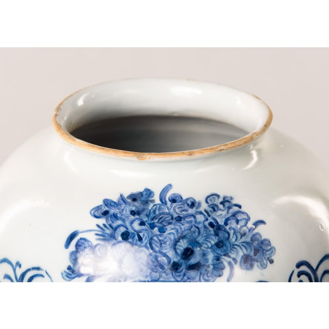 Dutch Delftware Blue & White Tobacco Jar, "St. Omer," With Brass Lid, Early 19th Century For Sale In Detroit - Image 6 of 9
